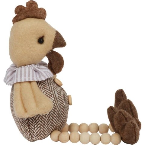 KURA PLUSZOWA FIGURKA SIEDZĄCA BRĄZOWA