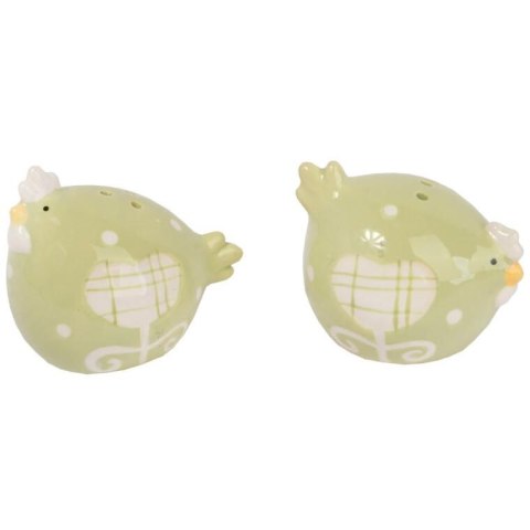 KURY CERAMICZNE SOLNICZKA PIEPRZNICZKA ZESTAW ZIELONY