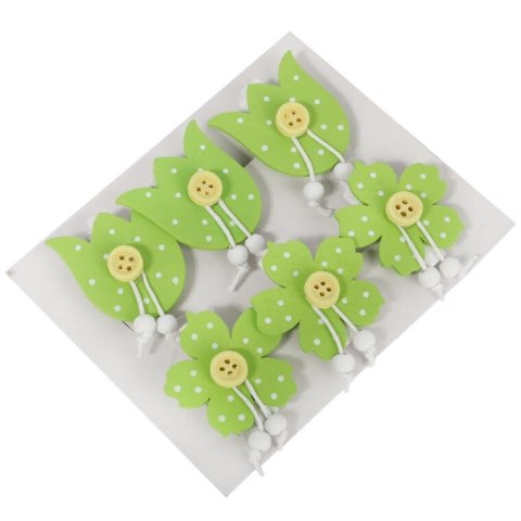 KWIATKI KLAMERKI DREWNIANE 6SZT 4CM WIELKANOC WIOSNA