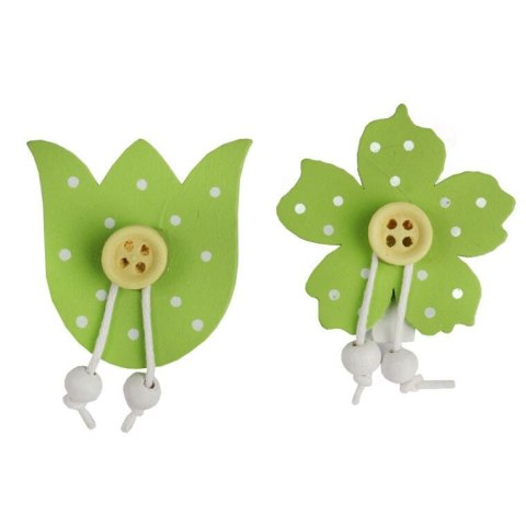 KWIATKI KLAMERKI DREWNIANE 6SZT 4CM WIELKANOC WIOSNA