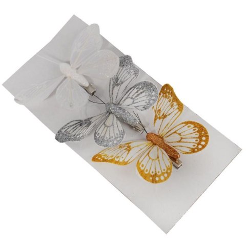 Komplet 3 motyli na klamerce 10 cm