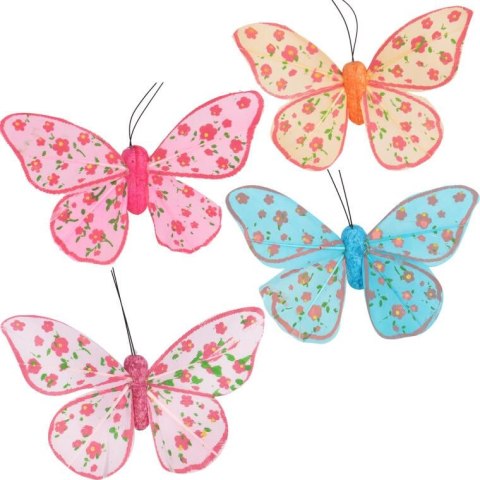 Komplet 6 motyli na klamerce 7 cm