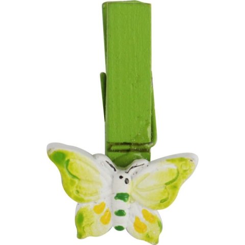 MOTYLE KLAMERKI DREWNIANE 4SZT 4CM WIELKANOC WIOSNA