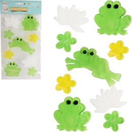 NAKLEJKI ŻELOWE SAMOPRZYLEPNE NA OKNO Z ŻABAMI 9 SZT