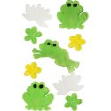 NAKLEJKI ŻELOWE SAMOPRZYLEPNE NA OKNO Z ŻABAMI 9 SZT