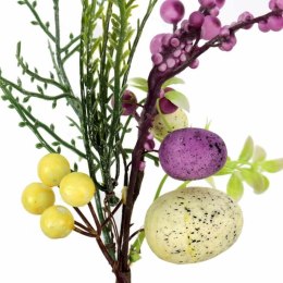 PIK Z JAJKIEM GAŁĄZKA WIELKANOCNA 26 CM FIOLETOWO KREMOWA