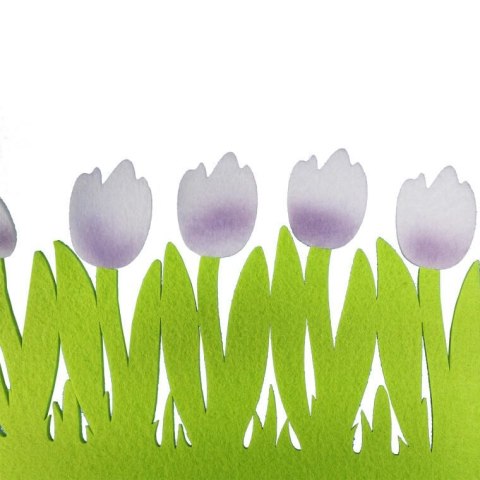 Serweta filcowa wiosenna zielono fioletowa 41x30 cm