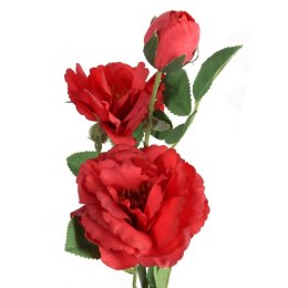 Sztuczna Gałązka Kamelii w kolorze czerwonym - Dekoracja o Wysokości 54 cm
