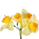 Sztuczna Gałązka z Narcyzami, Żółta, 42 cm