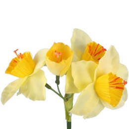 Sztuczna Gałązka z Narcyzami, Żółta, 42 cm