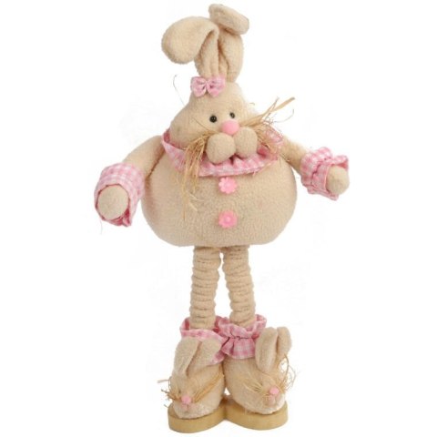 Zając stojący na teleskopach RÓŻOWY 40x24-60x24 cm