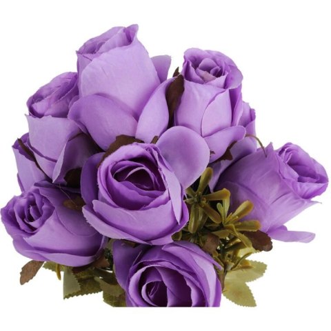 BUKIET 9 RÓŻ W PĄKACH 46 CM KOLOR FIOLETOWY