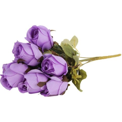 BUKIET 9 RÓŻ W PĄKACH 46 CM KOLOR FIOLETOWY