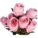 BUKIET 9 RÓŻ W PĄKACH 46 CM KOLOR JASNO RÓŻOWY