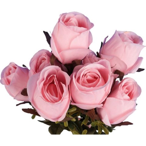 BUKIET 9 RÓŻ W PĄKACH 46 CM KOLOR JASNO RÓŻOWY
