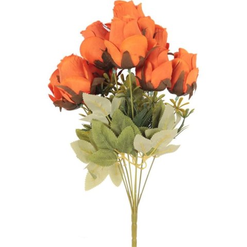 BUKIET 9 RÓŻ W PĄKACH 46 CM KOLOR POMARAŃCZOWY