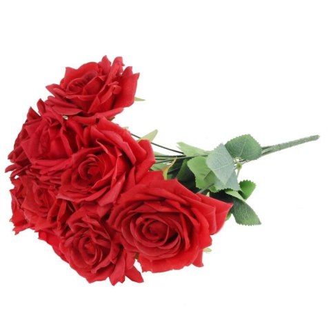 BUKIET 9 ROZWINIĘTYCH RÓŻ 48 CM KOLOR CZERWONY BUKIET 9 ROZWINIĘTYCH RÓŻ 48 CM KOLOR CZERWONY