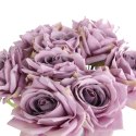 BUKIET 9 ROZWINIĘTYCH RÓŻ 48 CM KOLOR FIOLETOWY