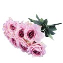 BUKIET 9 ROZWINIĘTYCH RÓŻ 48 CM KOLOR JASNY FIOLET