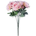 BUKIET 9 ROZWINIĘTYCH RÓŻ 48 CM KOLOR JASNY RÓŻ