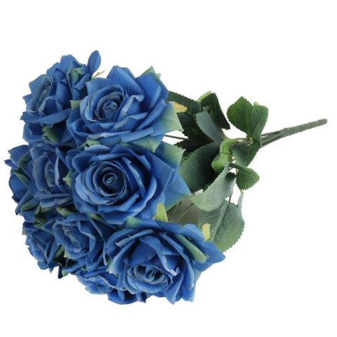 BUKIET 9 ROZWINIĘTYCH RÓŻ 48 CM KOLOR NIEBIESKI BUKIET 9 ROZWINIĘTYCH RÓŻ 48 CM KOLOR NIEBIESKI