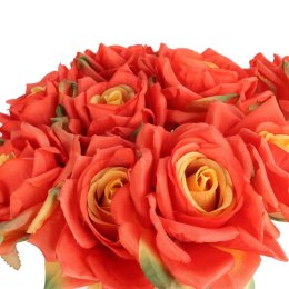 BUKIET 9 ROZWINIĘTYCH RÓŻ 48 CM KOLOR POMARAŃCZOWY