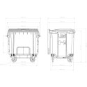 Kontener pojemnik na odpady śmieci komunalne PZH EN 840-2 DIN 1100L - czarny