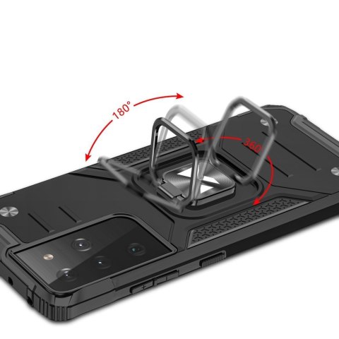 Pancerne hybrydowe etui z magnetycznym uchwytem do Samsung Galaxy S22 Ultra Ring Armor - niebieski Pancerne hybrydowe etui z magnetycznym uchwytem do Samsung Galaxy S22 Ultra Ring Armor - niebieski