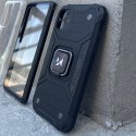 Pancerne hybrydowe etui z magnetycznym uchwytem do Samsung Galaxy S22 Ultra Ring Armor - niebieski