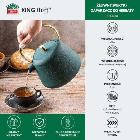 ZAPARZACZ ŻELIWNY IMBRYK 1L Z FILTREM KINGHOFF KH-1933 ZAPARZACZ ŻELIWNY IMBRYK 1L Z FILTREM KINGHOFF KH-1933