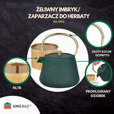 ZAPARZACZ ŻELIWNY IMBRYK 1L Z FILTREM KINGHOFF KH-1933 ZAPARZACZ ŻELIWNY IMBRYK 1L Z FILTREM KINGHOFF KH-1933