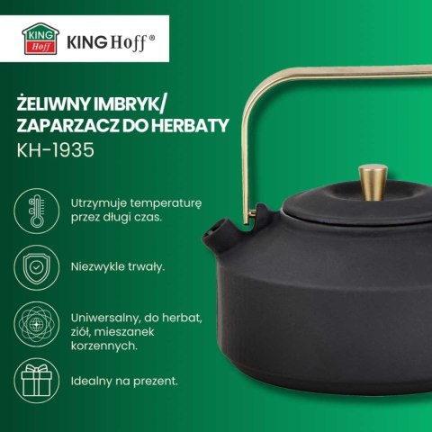 ZAPARZACZ ŻELIWNY IMBRYK 1L Z FILTREM KINGHOFF KH-1935 ZAPARZACZ ŻELIWNY IMBRYK 1L Z FILTREM KINGHOFF KH-1935
