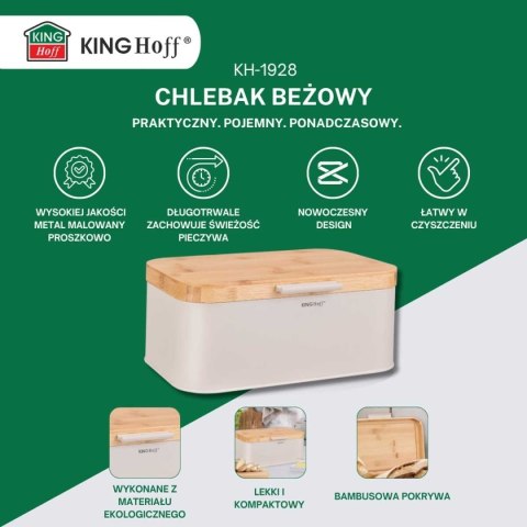 CHLEBAK STALOWY Z BABUSOWĄ POKRYWĄ KINGHOFF KH-1928 CHLEBAK STALOWY Z BABUSOWĄ POKRYWĄ KINGHOFF KH-1928