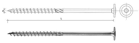 WKRĘT DO DREWNA Z KOŁNIERZEM NA TORX OCYNKOWANY 8*380MM T40 WKRĘT DO DREWNA Z KOŁNIERZEM NA TORX OCYNKOWANY 8*380MM T40