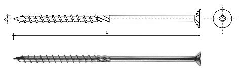 WKRĘT DO DREWNA Z ŁBEM STOŻKOWYM NA TORX 8*300MM T40 WKRĘT DO DREWNA Z ŁBEM STOŻKOWYM NA TORX 8*300MM T40