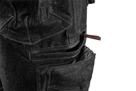 KRÓTKIE SPODENKI ROBOCZE DENIM, CZARNE XL KRÓTKIE SPODENKI ROBOCZE DENIM, CZARNE XL