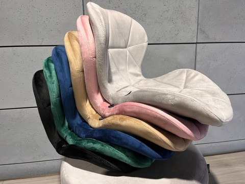 Krzesło obrotowe VASTO OFFICE VELVET GREY GOLD