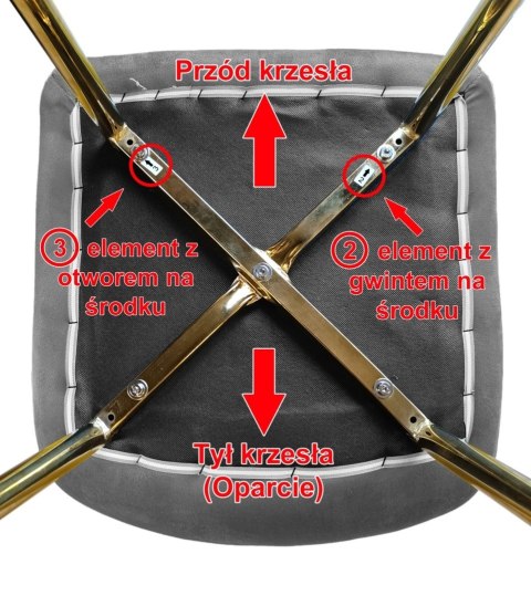 Krzesło tapicerowane BORGO VELVET BLUE GOLD