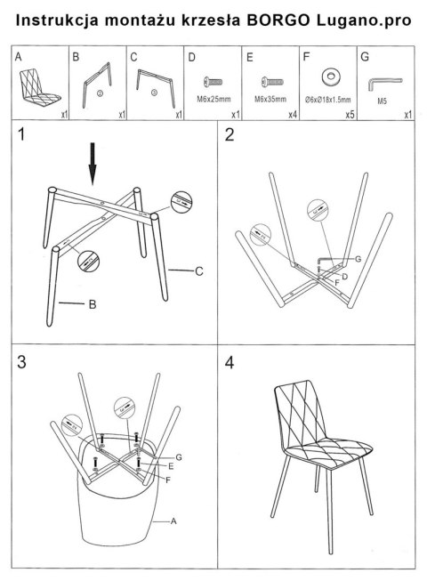 Krzesło tapicerowane BORGO VELVET BLUE