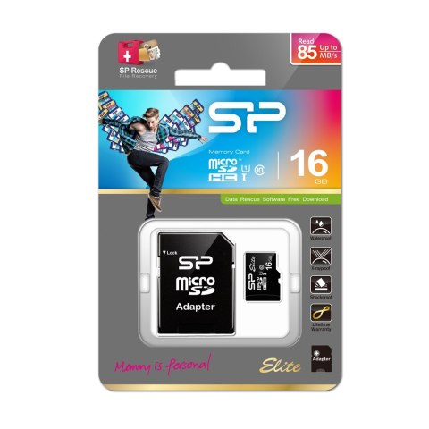 Karta pamięci Silicon Power microSDHC Elite 16GB CL10 UHS-1 (U1) + ADAPTER microSD-SD (SP016GBSTHBU1V10SP) Karta pamięci Silicon Power microSDHC Elite 16GB CL10 UHS-1 (U1) + ADAPTER microSD-SD (SP016GBSTHBU1V10SP)
