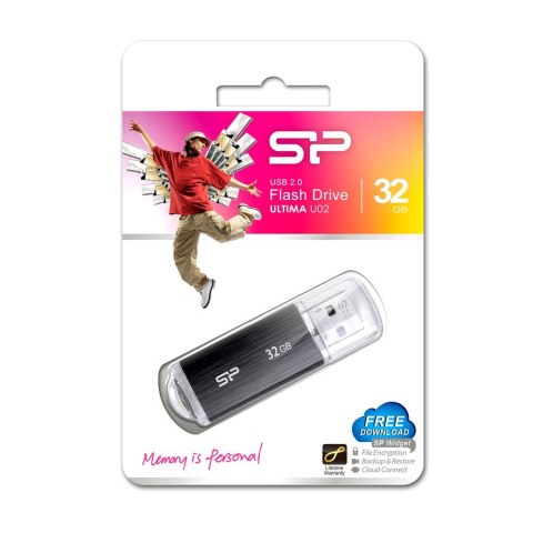 Pendrive Silicon Power Ultima U02 32GB USB 2.0 kolor czarny (SP032GBUF2U02V1K) Pendrive Silicon Power Ultima U02 32GB USB 2.0 kolor czarny (SP032GBUF2U02V1K)