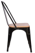 Krzesło metalowe loft CORSICA NERO PINE
