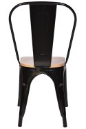 Krzesło metalowe loft CORSICA NERO PINE