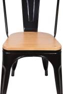 Krzesło metalowe loft CORSICA NERO PINE