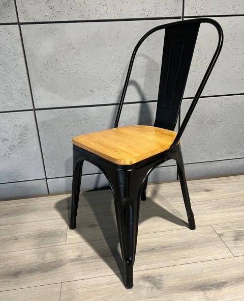 Krzesło metalowe loft CORSICA NERO PINE