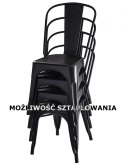 Krzesło metalowe loft CORSICA NERO PINE
