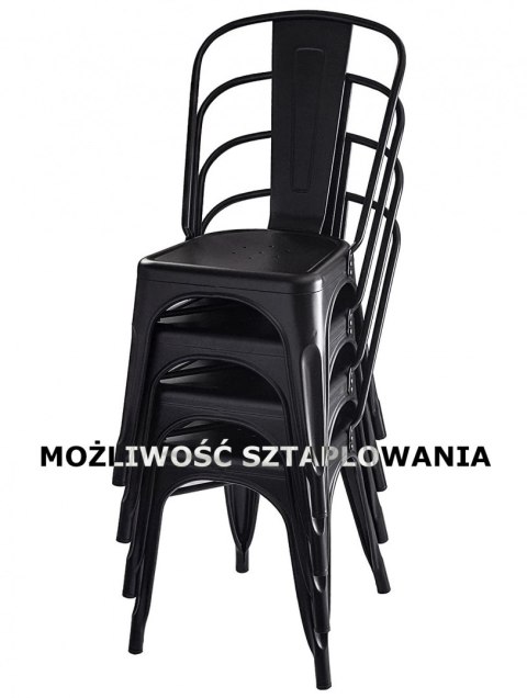 Krzesło metalowe loft CORSICA NERO PINE