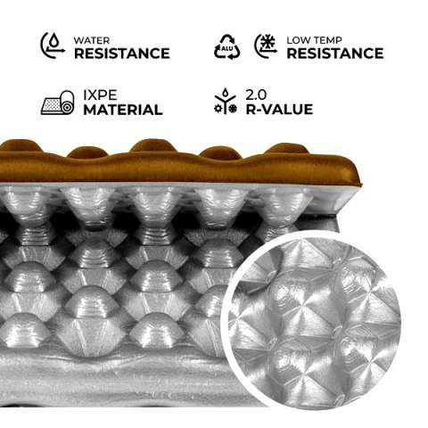 NC17105 MATA KEMPINGOWA DO SIEDZENIA Z PODBICIEM ALUMINIOWYM +IXPE 40 CM BRĄZOWA NILS CAMP