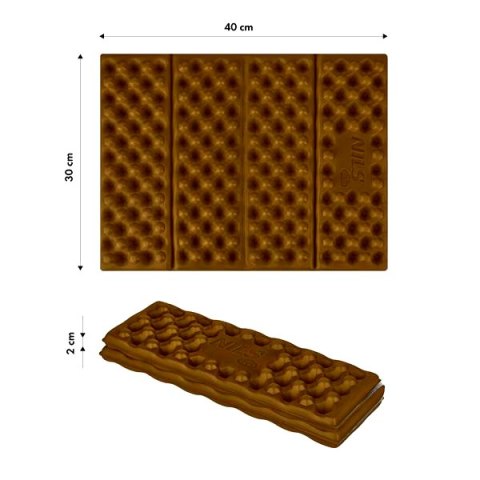 NC17105 MATA KEMPINGOWA DO SIEDZENIA Z PODBICIEM ALUMINIOWYM +IXPE 40 CM BRĄZOWA NILS CAMP