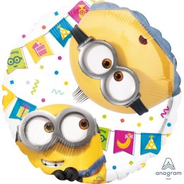 Balon foliowy Minionki okrągły Standard 43 cm